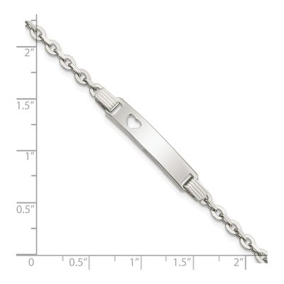 Sterling Silver Heart ID Bracelet – view 3