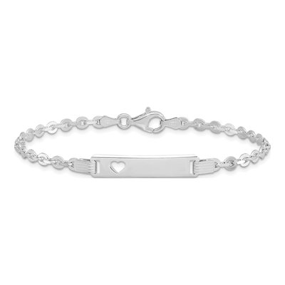 Sterling Silver Heart ID Bracelet – view 4