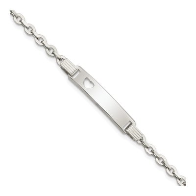 Sterling Silver Heart ID Bracelet