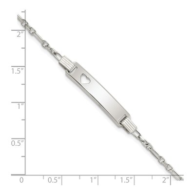 Sterling Silver Kids' Heart ID Bracelet – view 3