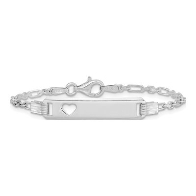 Sterling Silver Kids' Heart ID Bracelet – view 4