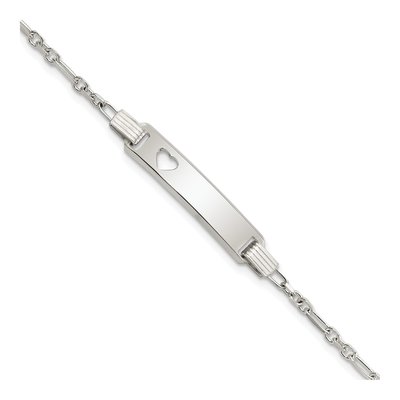 Sterling Silver Kids' Heart ID Bracelet