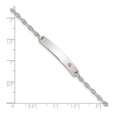 Sterling Silver CZ Girl's ID Bracelet – view 3