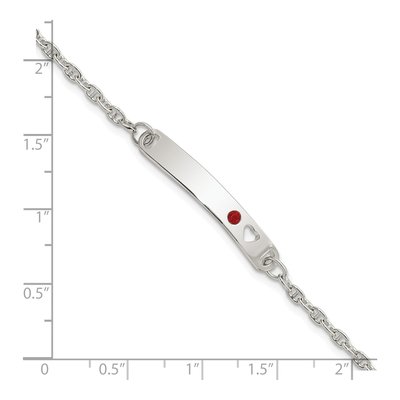Sterling Silver CZ Girls' ID Bracelet – view 3
