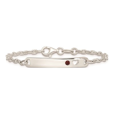 Sterling Silver CZ Girls' ID Bracelet – view 4