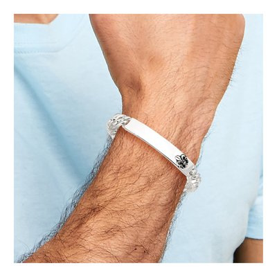 Sterling Silver Fleur-De-Lis ID Bracelet – view 6