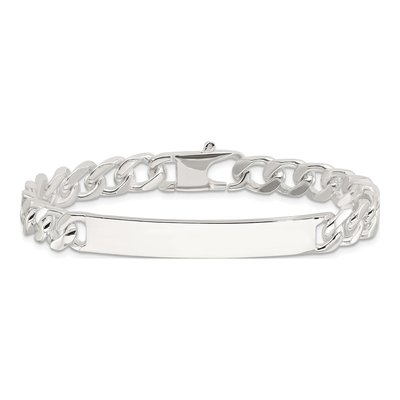 Sterling Silver Curb ID Bracelet – view 4
