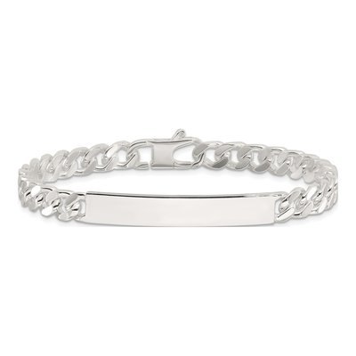 Sterling Silver Curb ID Bracelet – view 3