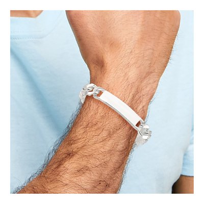 Sterling Silver Curb ID Bracelet – view 7