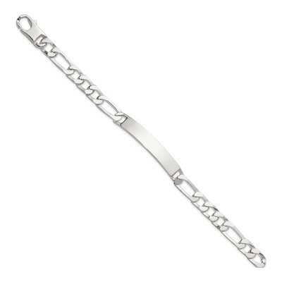 Sterling Silver Figaro ID Bracelet – view 2
