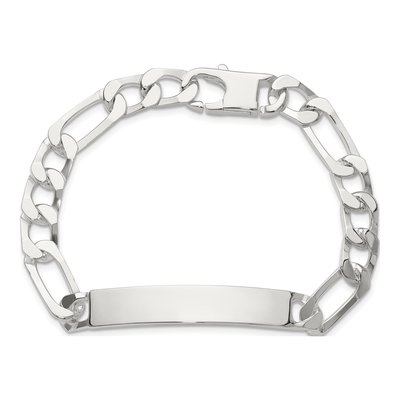 Sterling Silver Figaro ID Bracelet – view 4