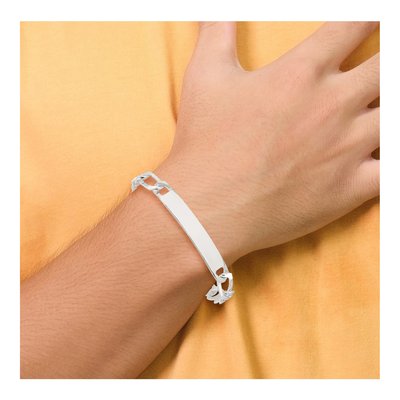 Sterling Silver Figaro ID Bracelet – view 6