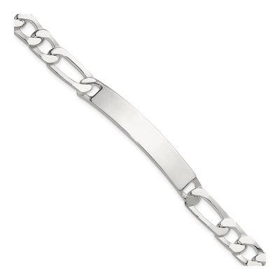 Sterling Silver Figaro ID Bracelet