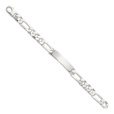 Sterling Silver Figaro ID Bracelet – view 3