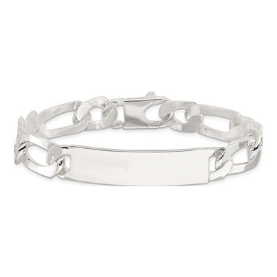 Sterling Silver Figaro ID Bracelet – view 4