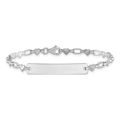 Sterling Silver Kids' Hearts ID Bracelet – view 4