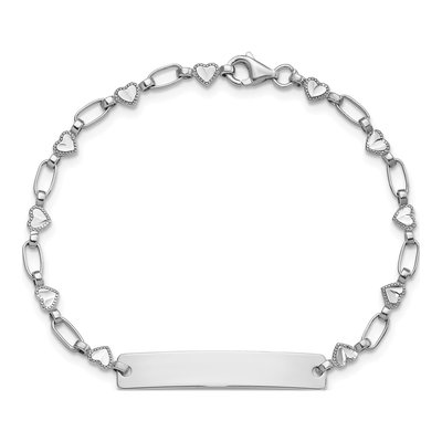 Sterling Silver Kids' Hearts ID Bracelet – view 5