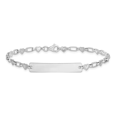 Sterling Silver Hearts ID Bracelet – view 3