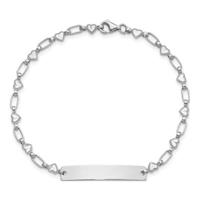 Sterling Silver Hearts ID Bracelet – view 4