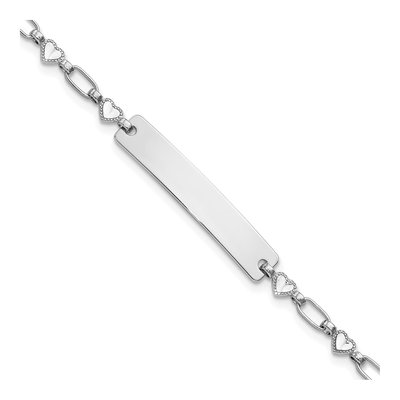 Sterling Silver Hearts ID Bracelet