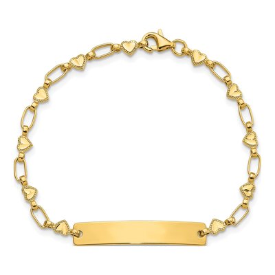Gold-Plated Sterling Silver Kids' Hearts ID Bracelet – view 5