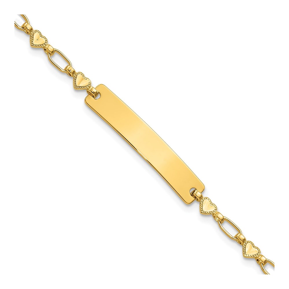 Kids' Sterling Silver Gold-Tone Hearts ID Bracelet