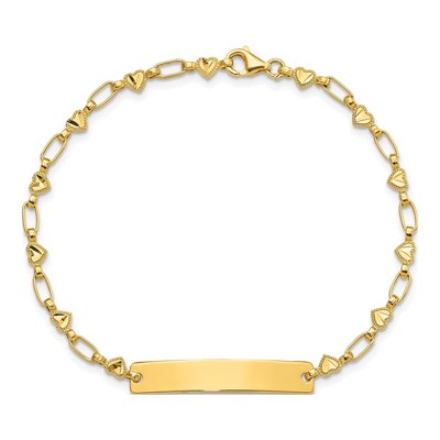 Gold-Plated Sterling Silver Hearts ID Bracelet – view 5