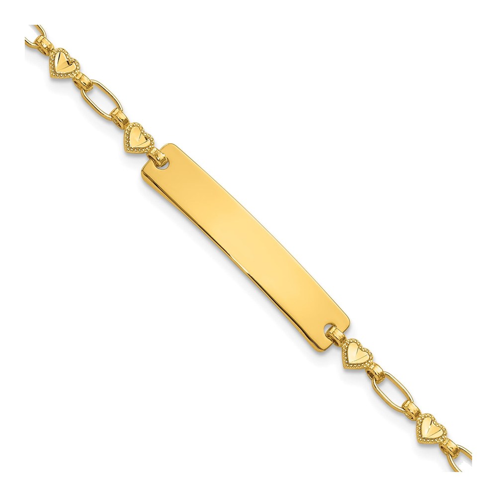 Gold-Plated Sterling Silver Hearts ID Bracelet