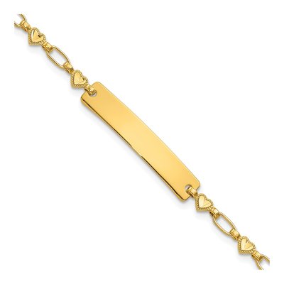 Gold-Plated Sterling Silver Hearts ID Bracelet