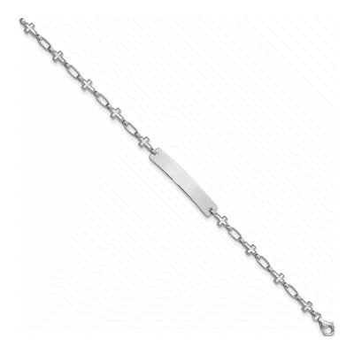 Sterling Silver Kids' Cross ID Bracelet – view 3