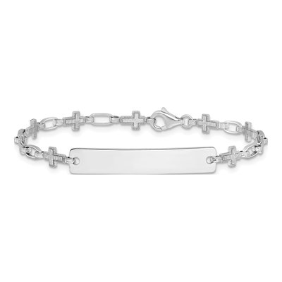 Sterling Silver Kids' Cross ID Bracelet – view 4