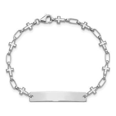 Sterling Silver Kids' Cross ID Bracelet – view 5