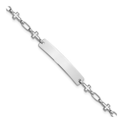 Sterling Silver Kids' Cross ID Bracelet