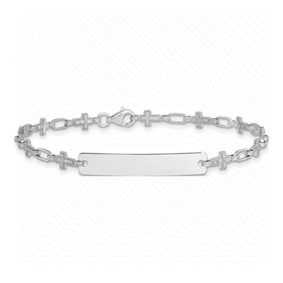 Sterling Silver Cross ID Bracelet – view 3