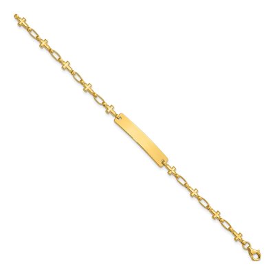Gold-Plated Sterling Silver Kids' Cross ID Bracelet – view 3