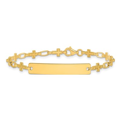 Gold-Plated Sterling Silver Kids' Cross ID Bracelet – view 4
