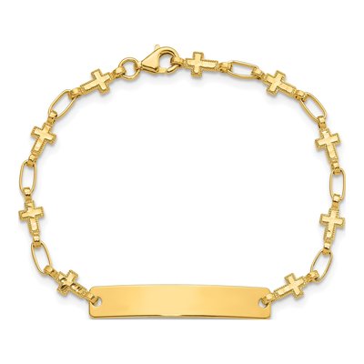 Gold-Plated Sterling Silver Kids' Cross ID Bracelet – view 5
