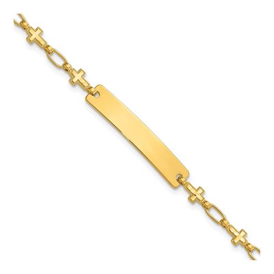 Gold-Plated Sterling Silver Kids' Cross ID Bracelet