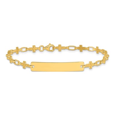 Gold-Plated Sterling Silver Cross ID Bracelet – view 4