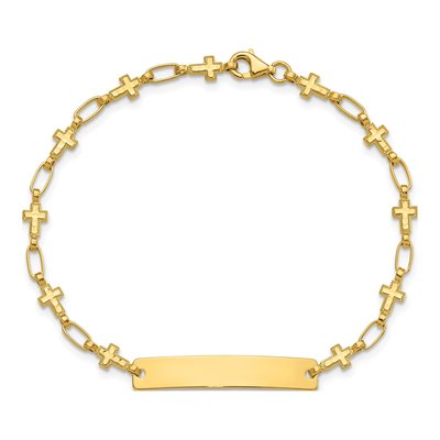 Gold-Plated Sterling Silver Cross ID Bracelet – view 5