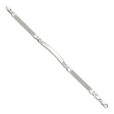Sterling Silver Curb Link ID Bracelet – view 3