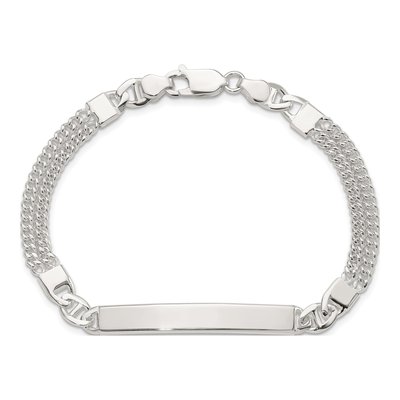 Sterling Silver Curb Link ID Bracelet – view 5