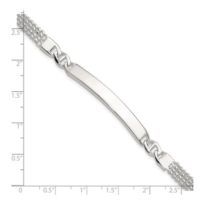 Sterling Silver Curb Link ID Bracelet – view 6