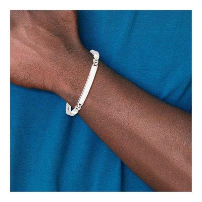 Sterling Silver Curb Link ID Bracelet – view 7