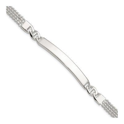 Sterling Silver Curb Link ID Bracelet