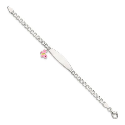 Sterling Silver Girl's Butterfly ID Bracelet – view 3