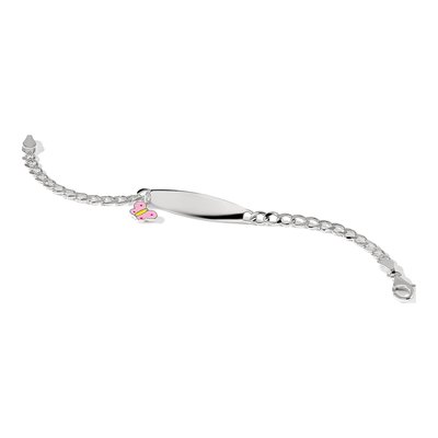 Sterling Silver Girl's Butterfly ID Bracelet – view 8