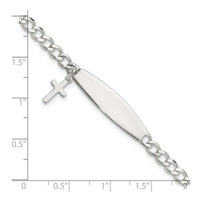 Sterling Silver Cross ID Bracelet – view 6