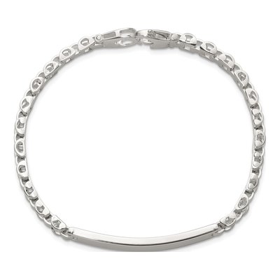 Sterling Silver Fancy Link ID Bracelet – view 5