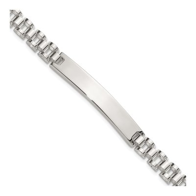 Sterling Silver Fancy Link ID Bracelet